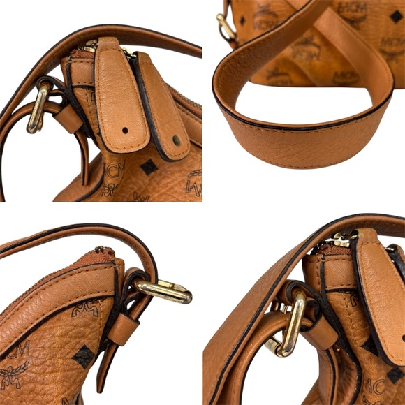 MCM Cognac Visetos Coated Canvas and Leather Hobo - Picture 7 of 14